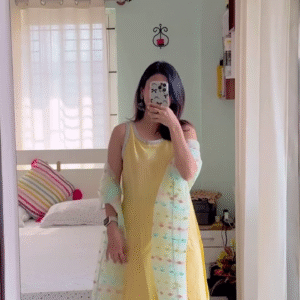 Floral Print Cotton Kurta Set with Contrast Dupatta – Available in 6 Colours