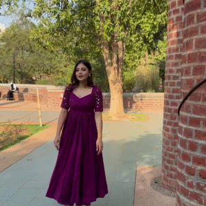 Elegant Wine Purple Midi Dress – A Timeless Statement