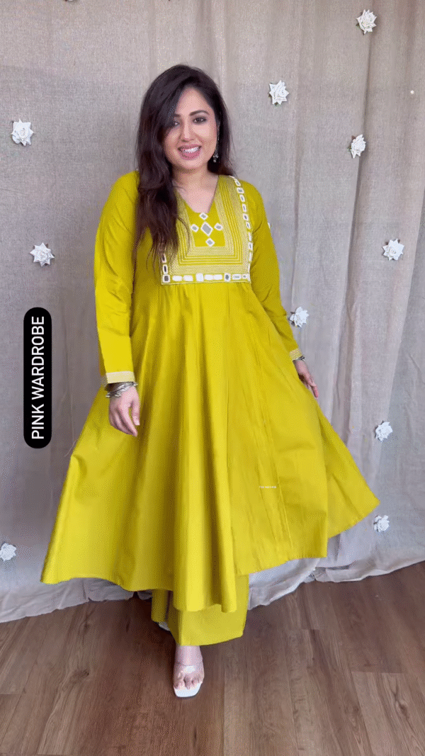 🌈 Enchanting Mirror Work Anarkali – A Play of Colors & Grace 🌈 - Image 3