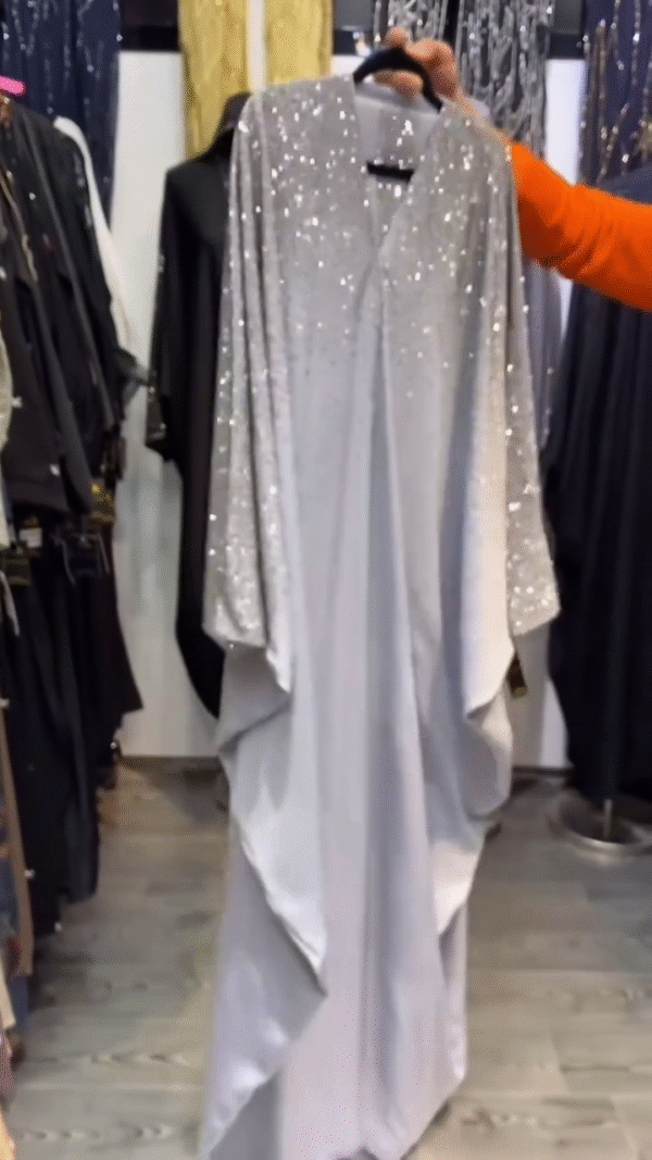 ✨ Diamond Mist Cape Abaya – Drape Yourself in Radiance - Image 3