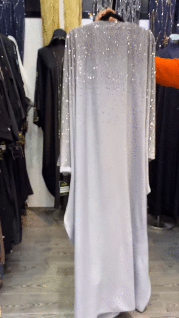 ✨ Diamond Mist Cape Abaya – Drape Yourself in Radiance - Image 2