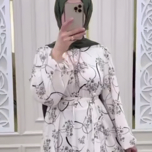 💙 Mirage Printed Abaya – A Canvas of Color and Elegance