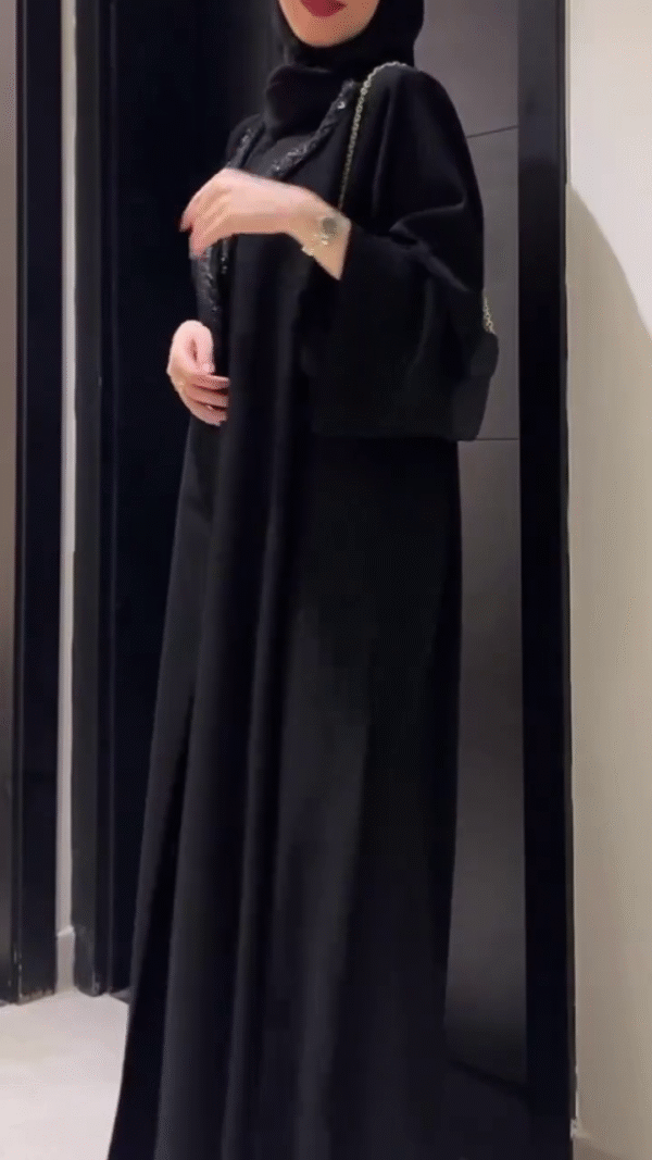 🖤 Midnight Elegance Abaya – Where Mystery Meets Modesty - Image 2